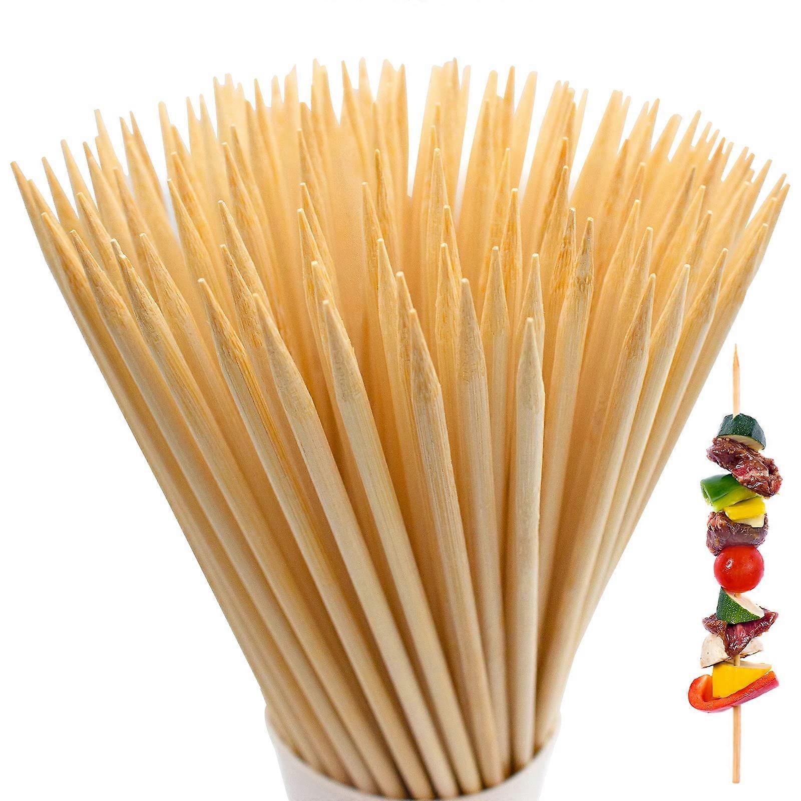 200 pcs 10" Natural Bamboo Skewers Φ = 4mm for Grilling, Kabobs, Fruits, and Appetizers