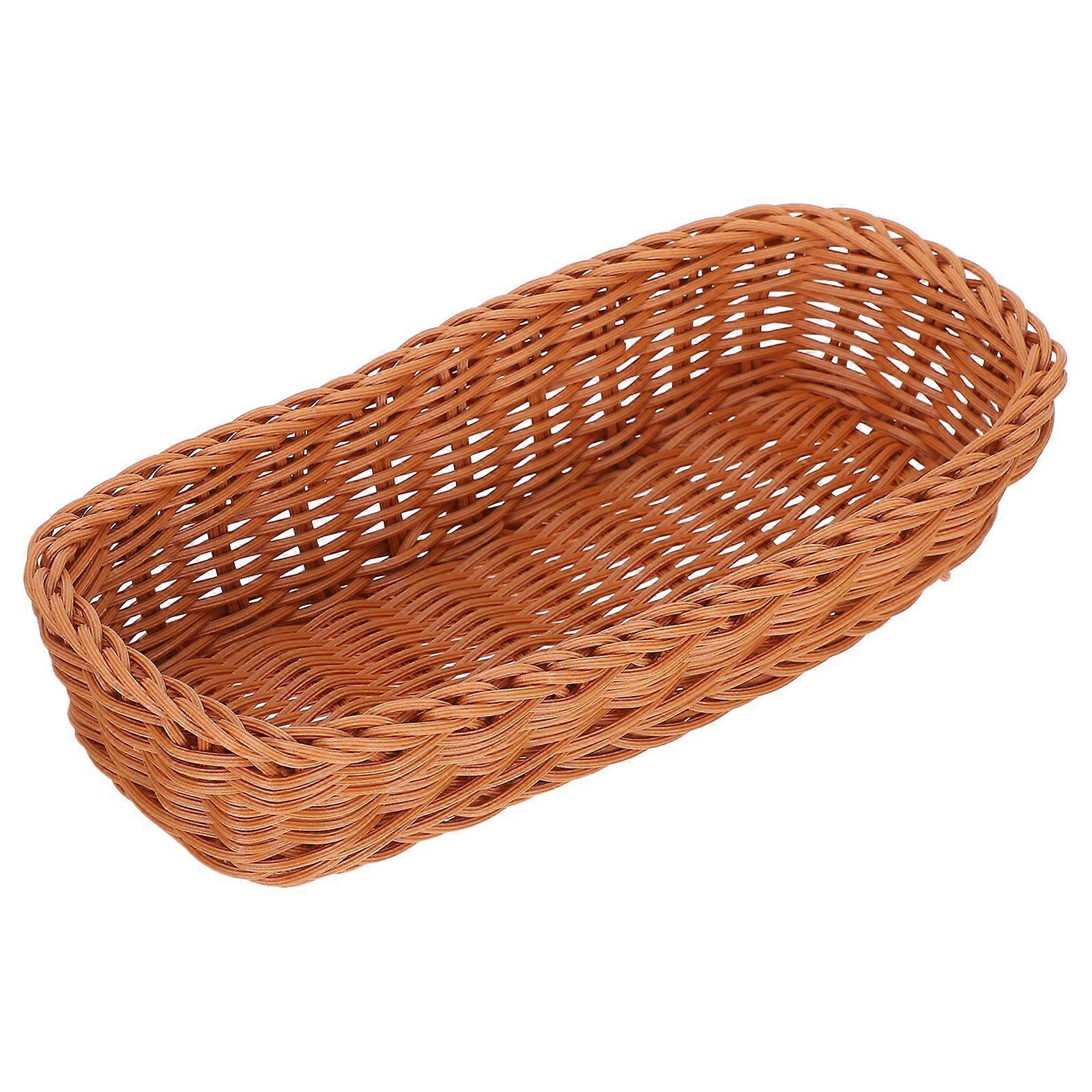 Plastic Rattan Woven Basket Tableware Storage Box Chopsticks Storage Basket