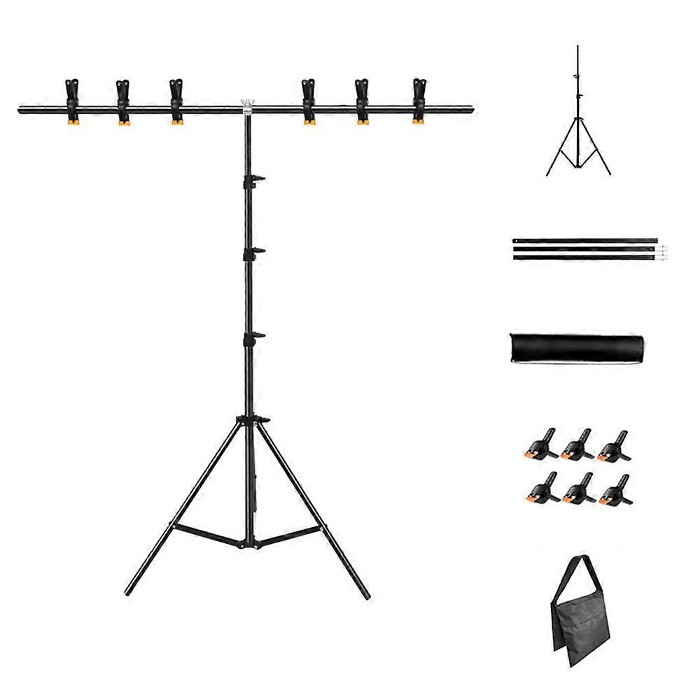 AS 2.6 x 2m T-Type Stand Background Support Kit with Square Sandbag for Photography Videography Stud