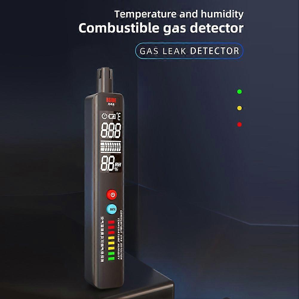 Handheld Portable Multi-functional Natural Gases Leak Detector Quick Response Combustible Gases Detector Alarm Indicator Three Color Light Alarm Tempe
