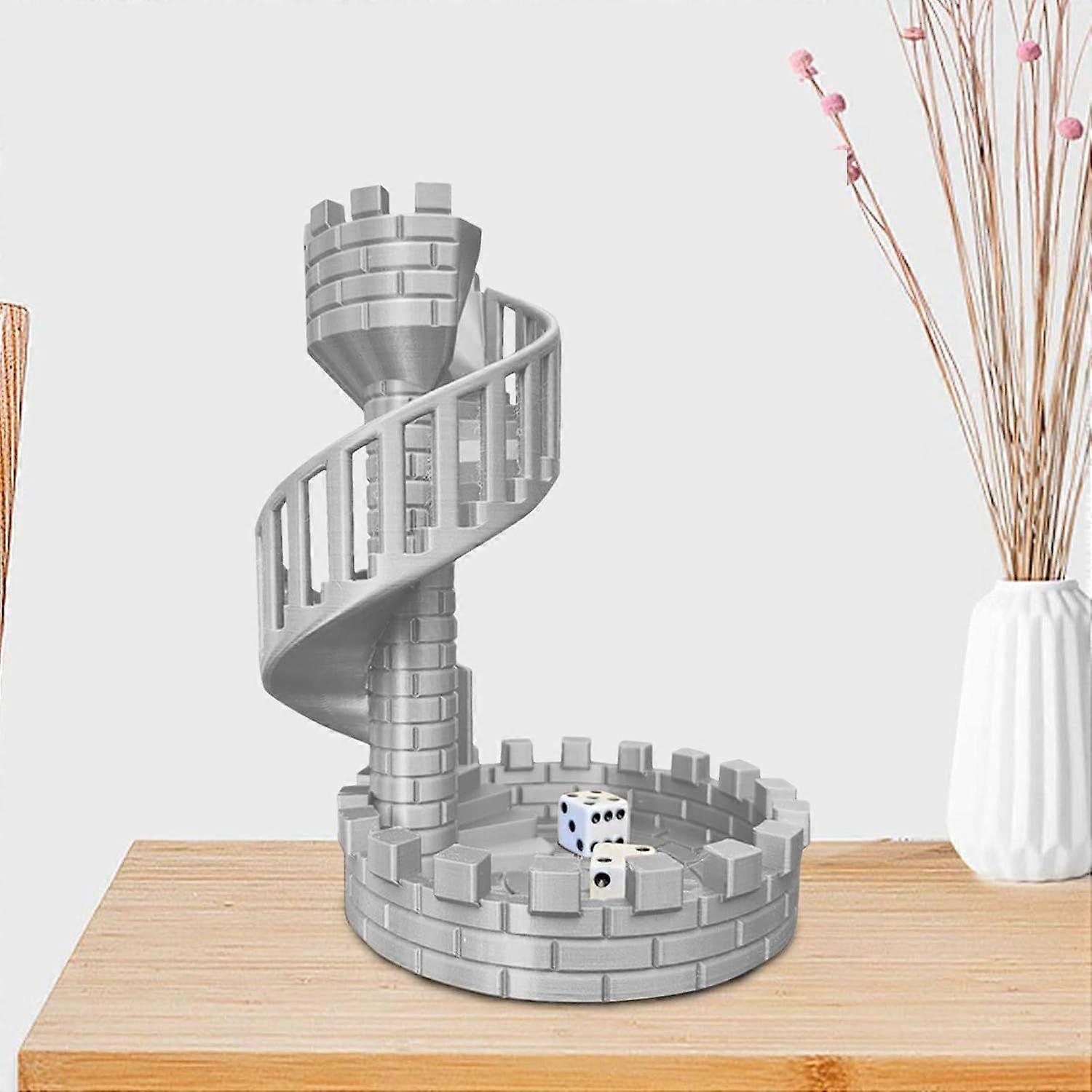 Dice Tower Castle Stairs, Middle Ages Style Dice Tower, Castle Sieve Tower Ornaments For Home Bar Decor