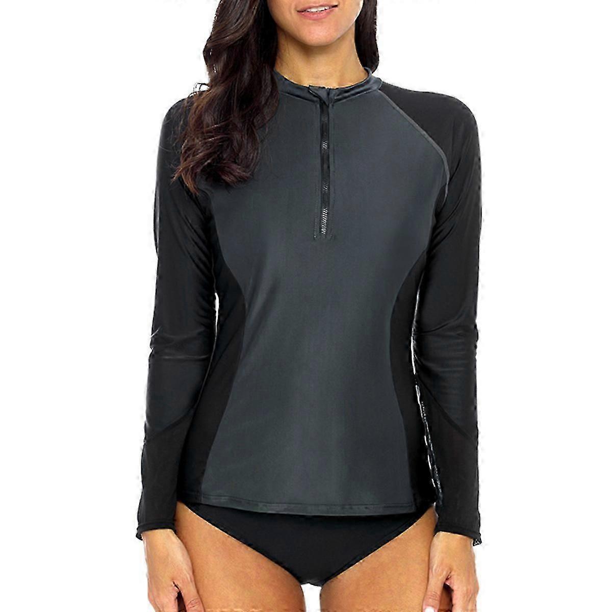 Kadın Uzun Kollu UV Güneş Koruma Döküntü Muhafız Gömlek Mayo Kadınlar için Üst