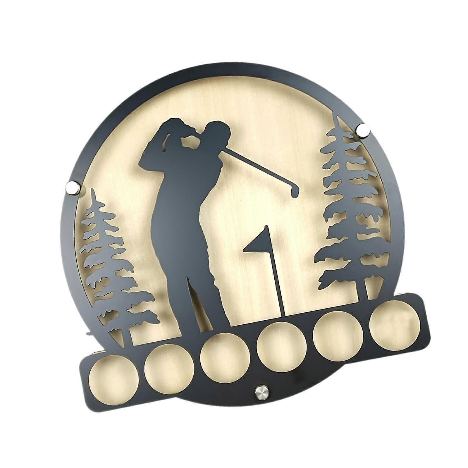 Playing Golf Silhouette Ball Display Rack Creative Craft Sturdy Storage Rack