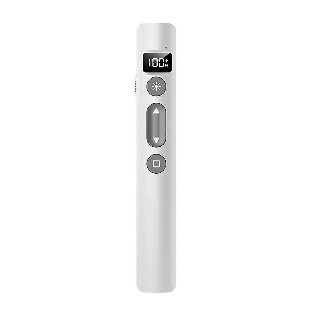 2.4G Smart Wireless Presenter Power Consumption Level Display PPT Point Recharging Battery for Meeting Teaching White