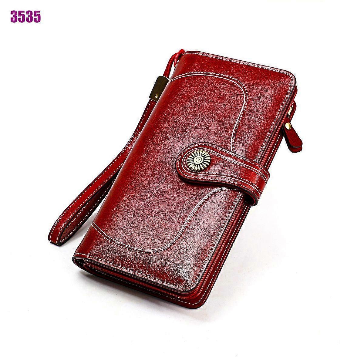 محفظة نسائية طويلة كبيرة مشمع بالزيت مخلب محفظة معصم منظمة محفظة -2