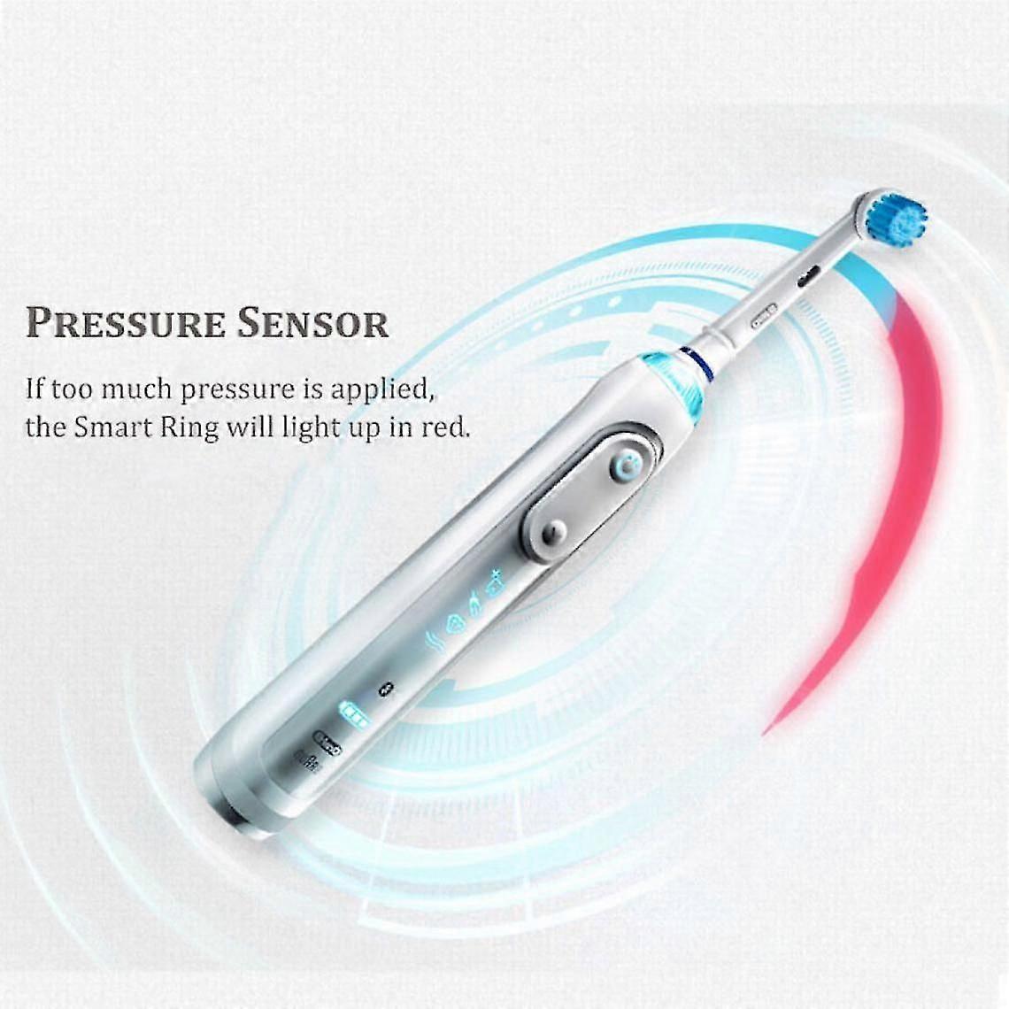 Electric Toothbrush 5 Modes Bluetooth Technology 360 Position Sensing Smart Ring Advanced Cleaning Toothbrush(white)