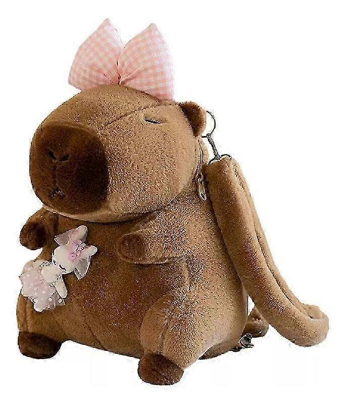 Plush capybara shaped bag backpack, plush backpack