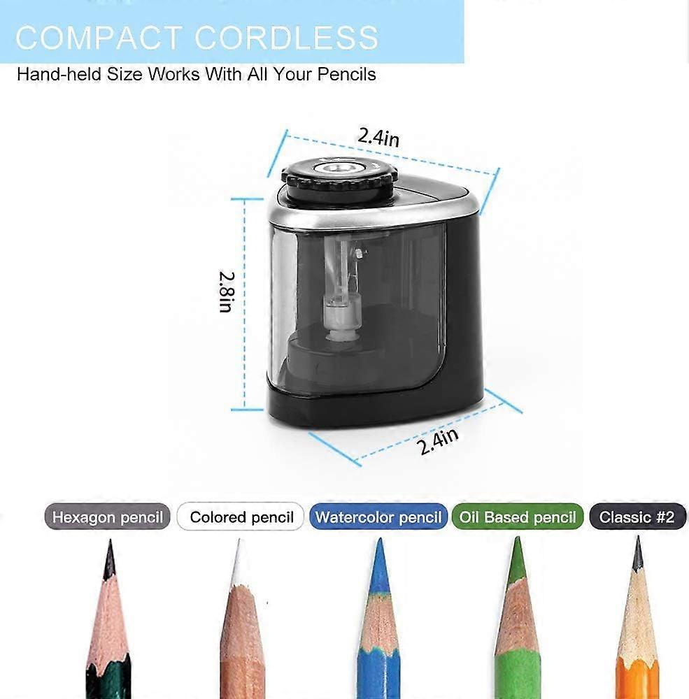 Portable Pencil Sharpener For Kids, Fast Sharpening (Black)
