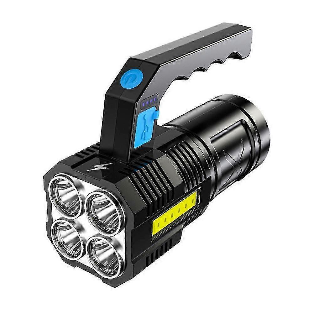 Bright Rechargeable Searchlight Handheld LED Flashlight Outdoor Flashlight with Handle 1200LM Spotlight Flashlight