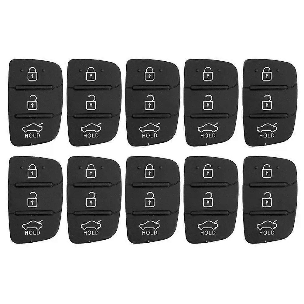 Replacement 3 Buttons Remote Key Fob Case Rubber Pad compatible for Hyundai I10 I20 I30 IX35 Kia K2 K5 Rio Sportage Flip Key Parts