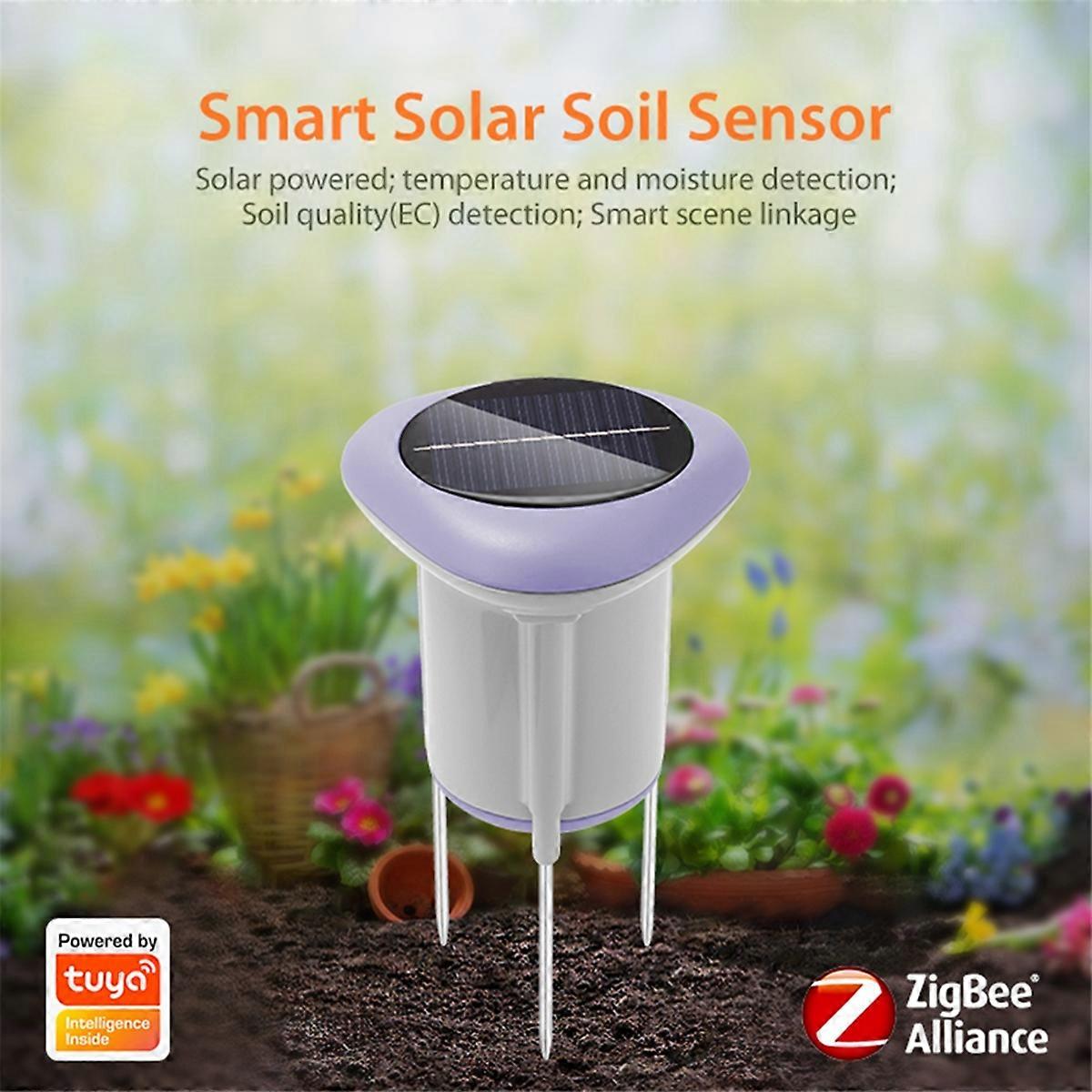 Tuya Smart Zigbee Solar Soil Sensor for Gardening Temperature and Humidity Meter APP Control Digital
