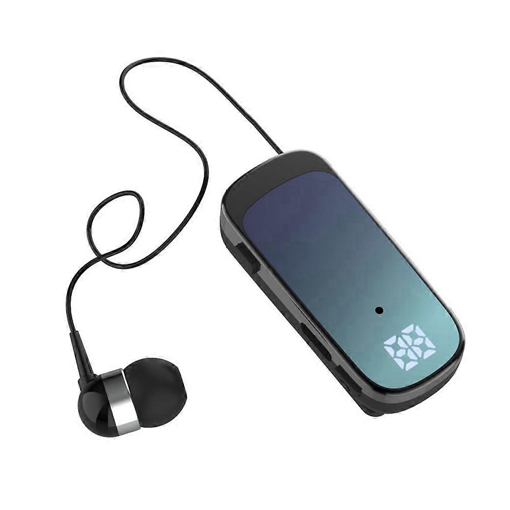 K65 Tie-Clip Retractable Wired Bluetooth Headset in-Ear Blue