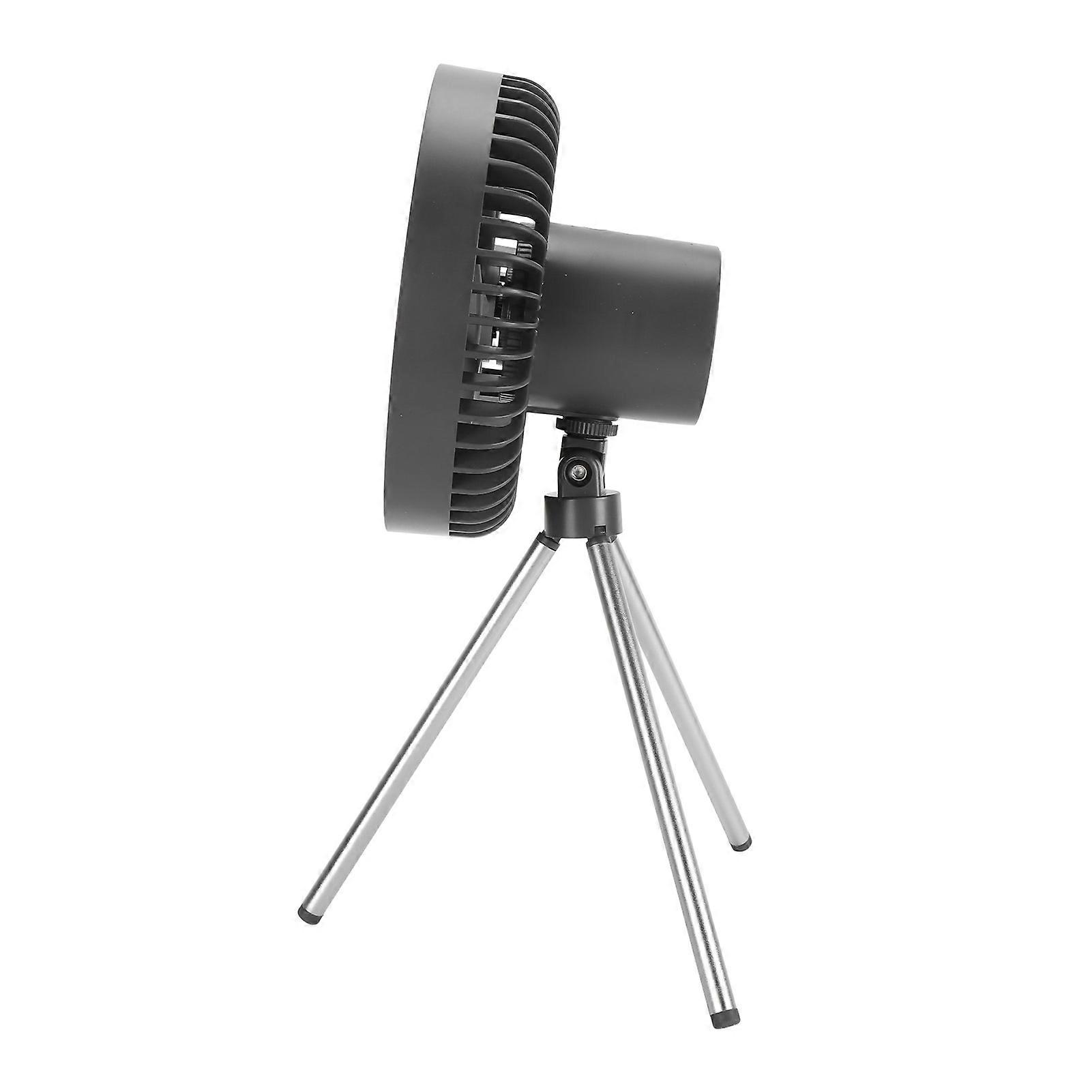 Camping Fan with 3 Level Light 10000mah Rechargeable Battery Operated 3 Speed Tent Fan with Hook Tripod Portable Table Fan Grey 