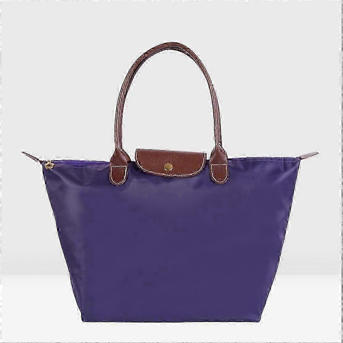 Borsa in tessuto Oxford Borsa a tracolla in nylon Borsa pieghevole Borsa impermeabile da donna Szfh L (52x32x20cm) Viola