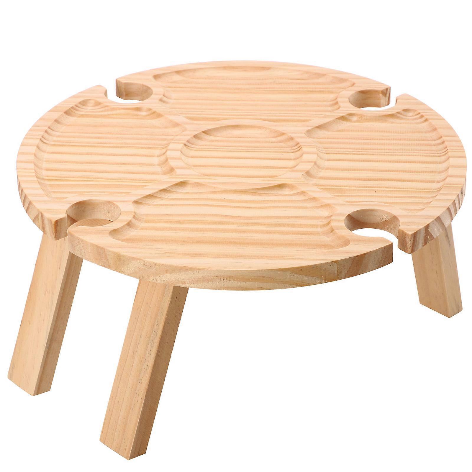 Outdoor Wine Table Portable Folding Wine Table Wooden Wine Glasses Wine Table Beach Wine Table