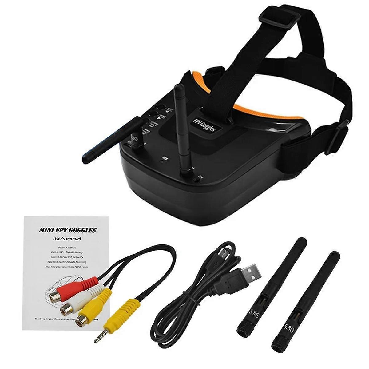 Mini FPV Goggles 5.8G 40CH Dual Antennas Auto-Searching FPV Goggles