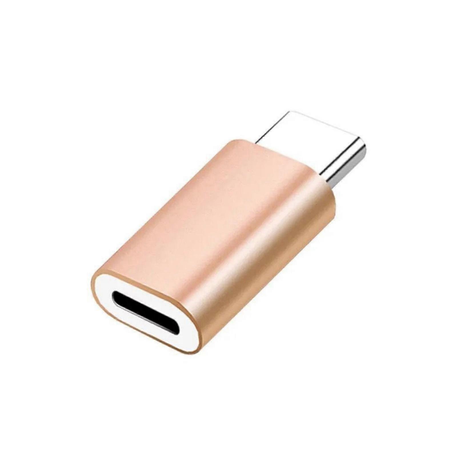  to Type C Adapter with Quick Charges Support Aluminum Safe Charging Converter Small  Travel Adapter for Travel  Gold