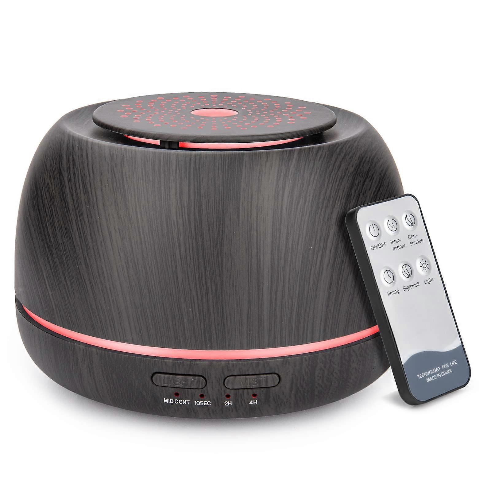 300ML Aroma Essential Oil Diffuser with Remote Control, 8-Hour Timer, Wood Grain Design, 7 Color Changing Lights for Home and Bedroom