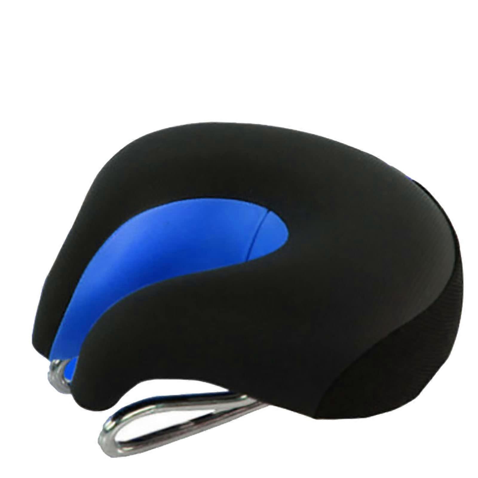 Bicycle Noseless Saddle, Thickened Saddle, Ergonomically Designed Seat Cushion, Dirt Resistant and Breathable, for Mountain Biking (Color : Blue)