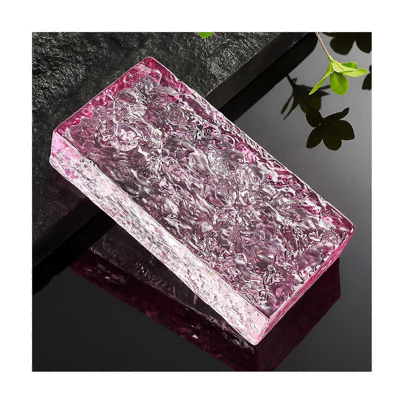 Architectural Glass Bricks Rectangular Pink Transparent Crystal Bricks for Modern Office and Home Renovation