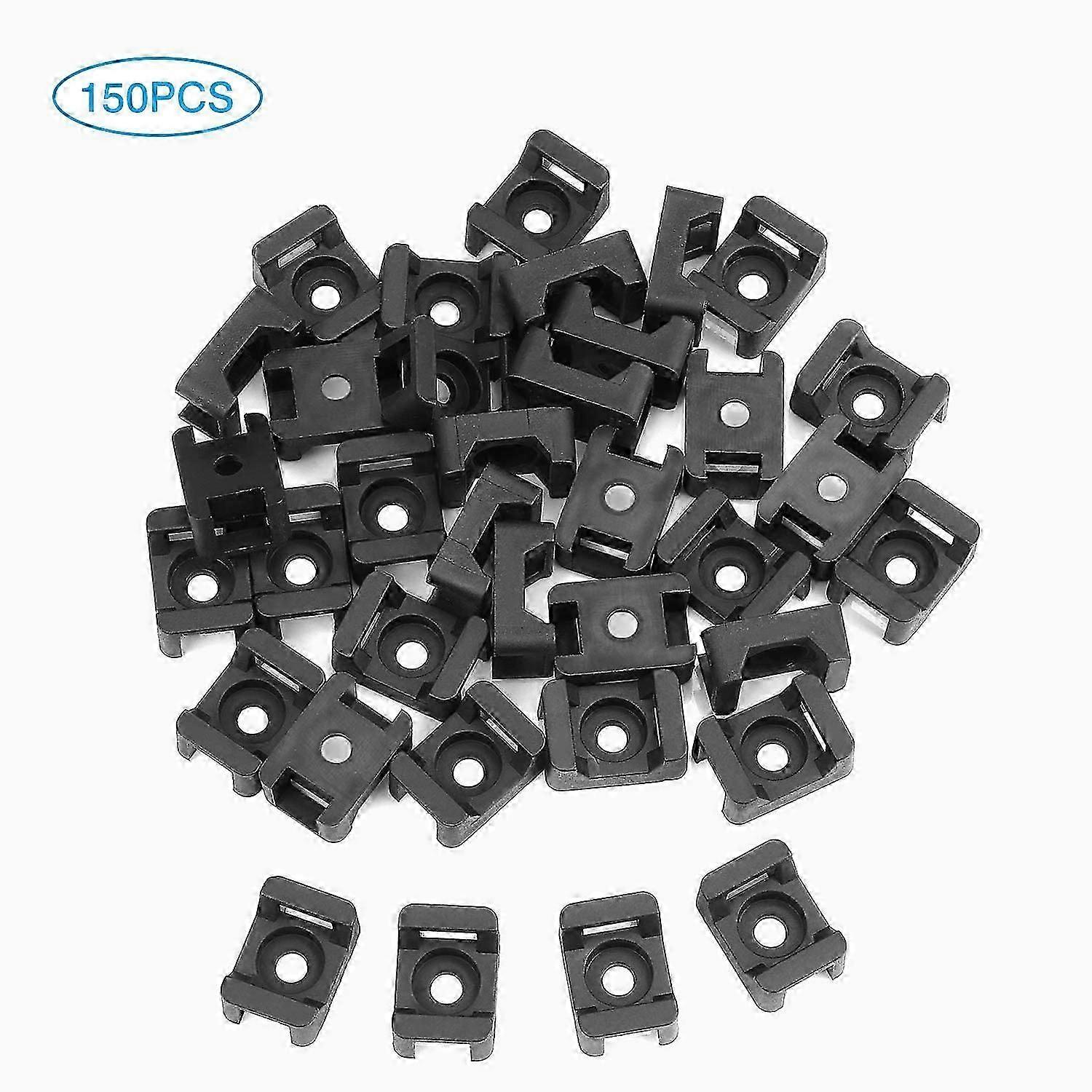 150PCS Black Cable Tie Holders, Cable Tie Base, 23mmx16mm