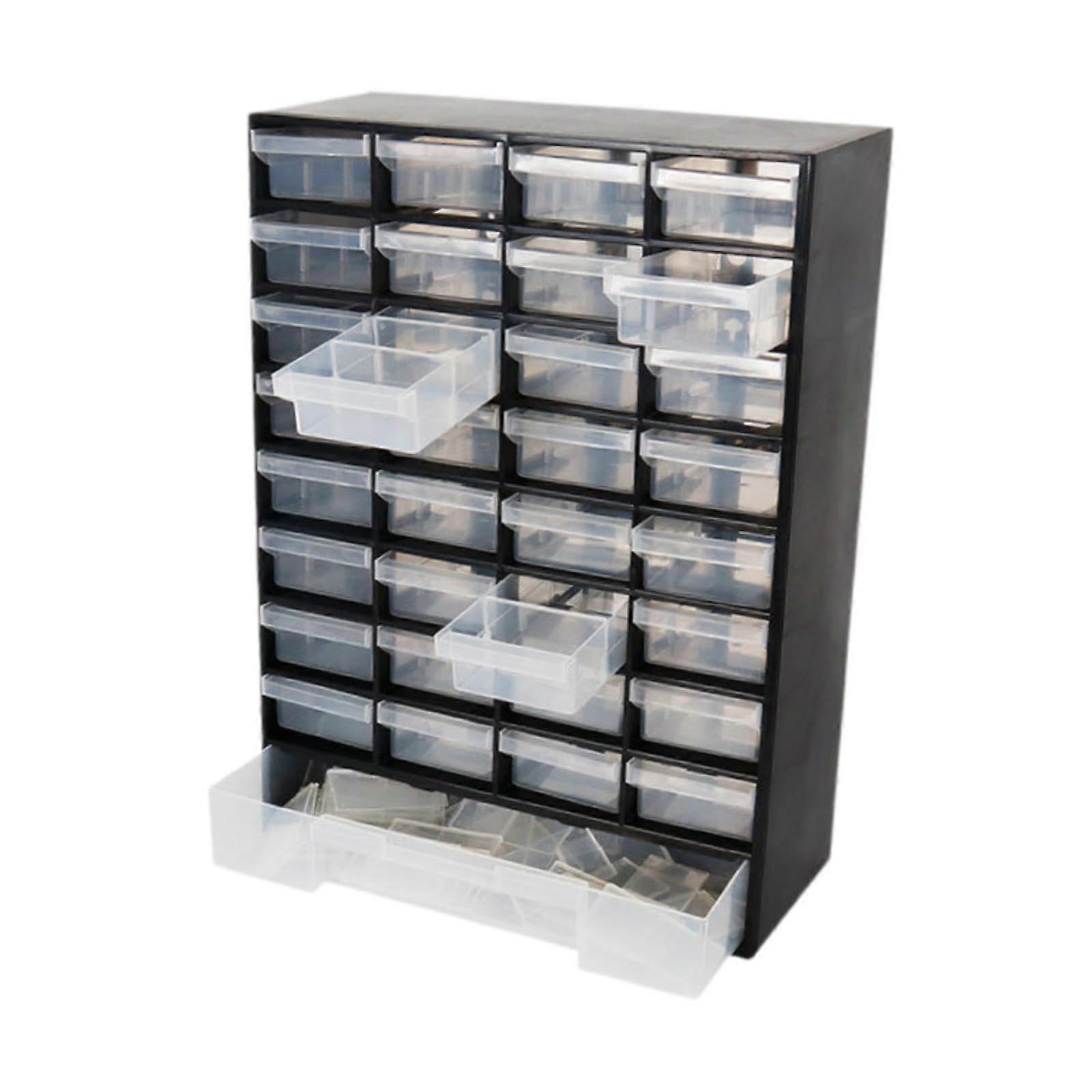 Drawer Storage Cabinet Organizer - Black Tool Box for Garage, Crafts, Makeup, Hardware Parts - Small Item Storage Solution