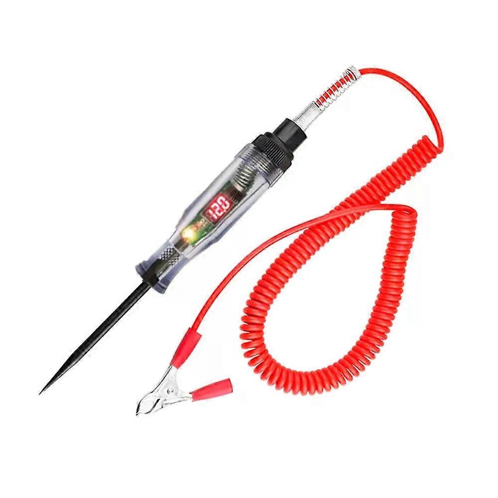 6V 12V 24V Auto Truck Voltage Circuit Tester DC Digital Display Long Probe Pen Light Bulb Automobile Diagnostic Tool Auto Repair