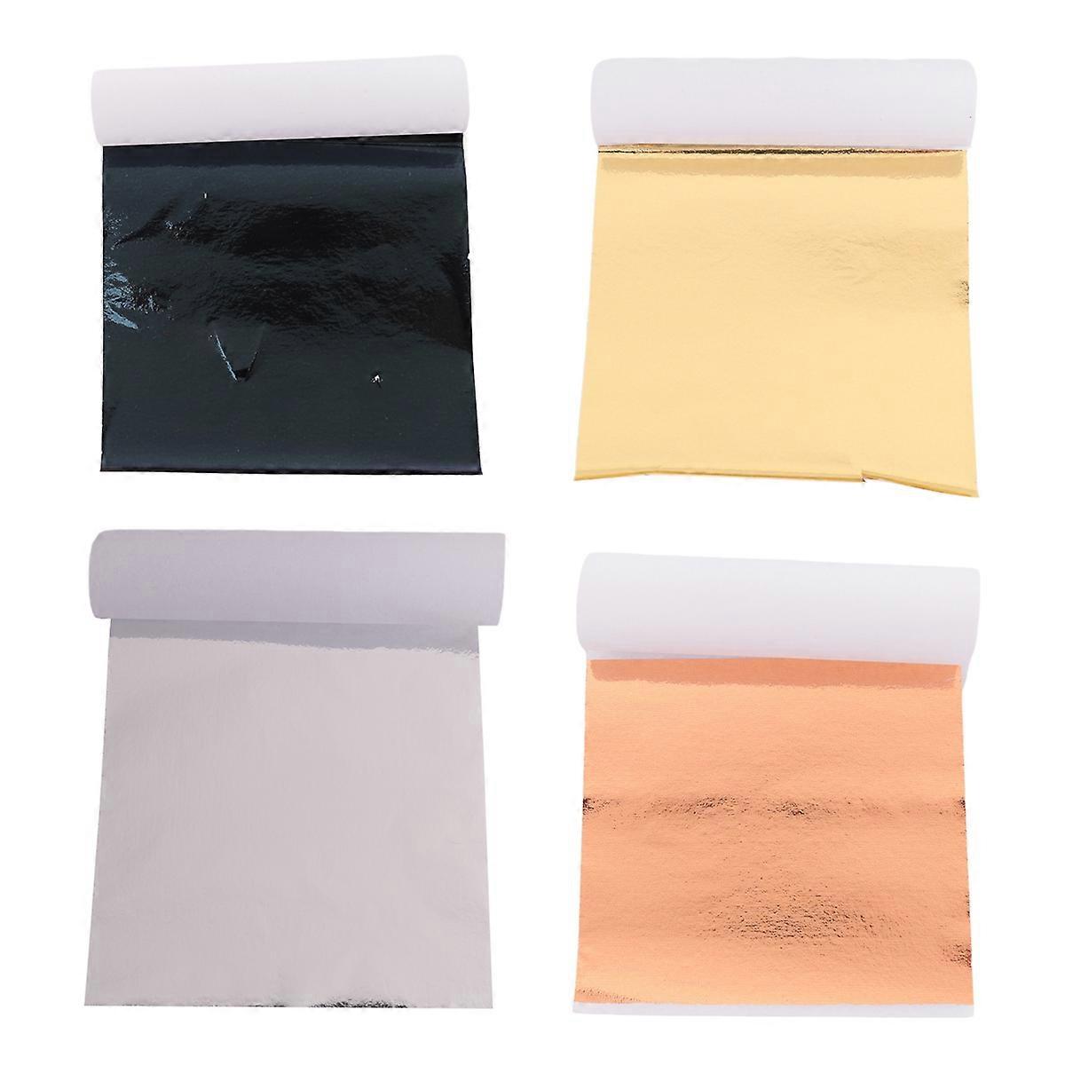 400Pcs Imitation Gold Silver Copper Foil Papers Leaf Flake Sheets