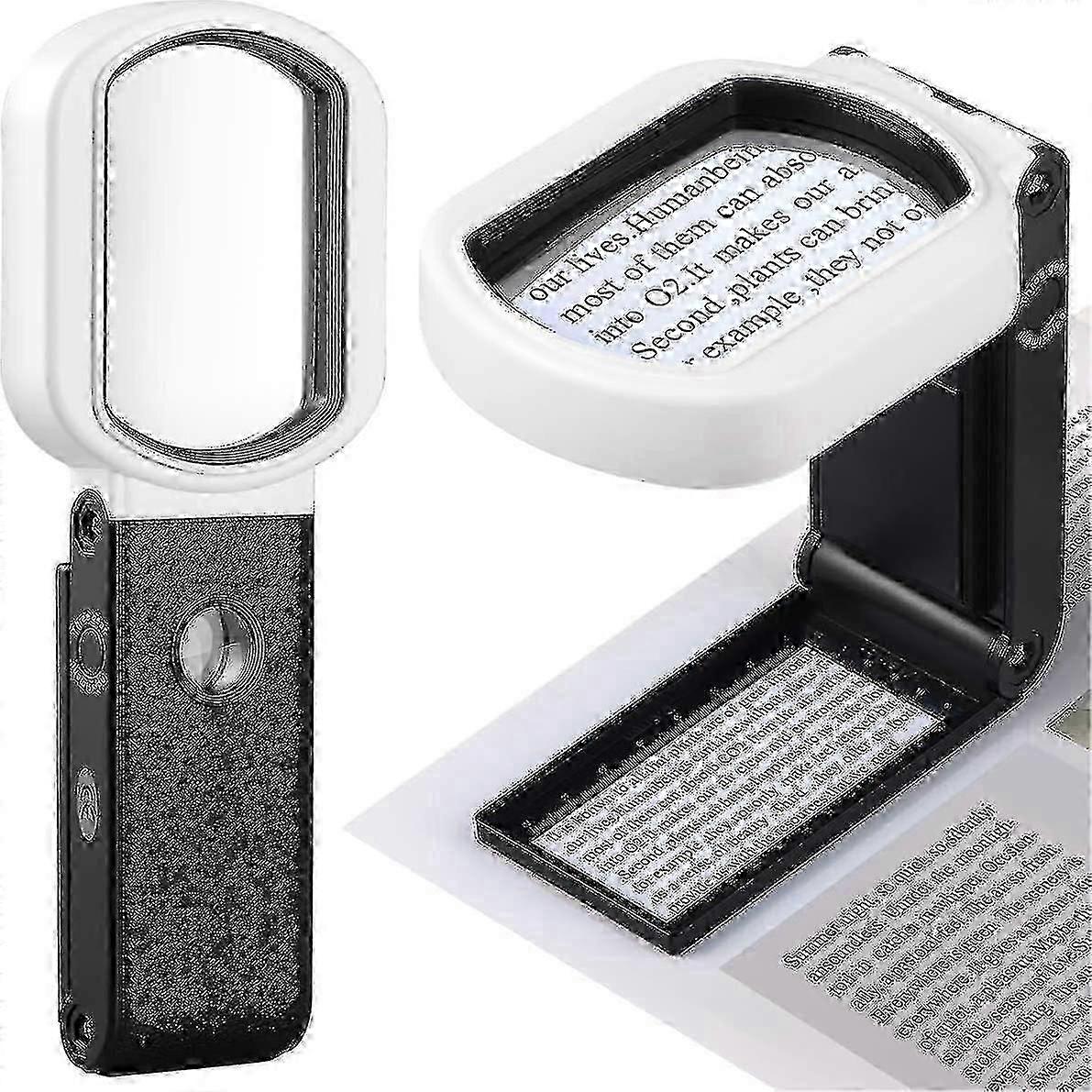 Magnifying Glass With Light, 20x 10x Handheld And Standing Magnifying Glass 9 Led Illuminated Lighted Magnifier For Reading, Inspection, Jewelry, Expl
