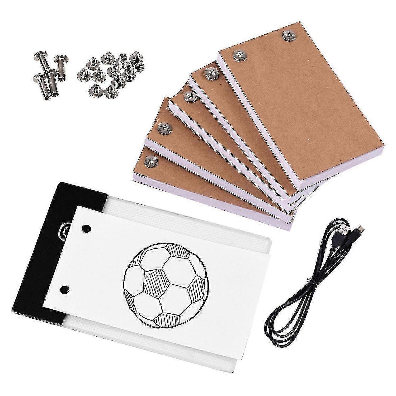 Flip Book Kit with LED Light Pad, 300 Sheets Drawing Paper & Binding Screws