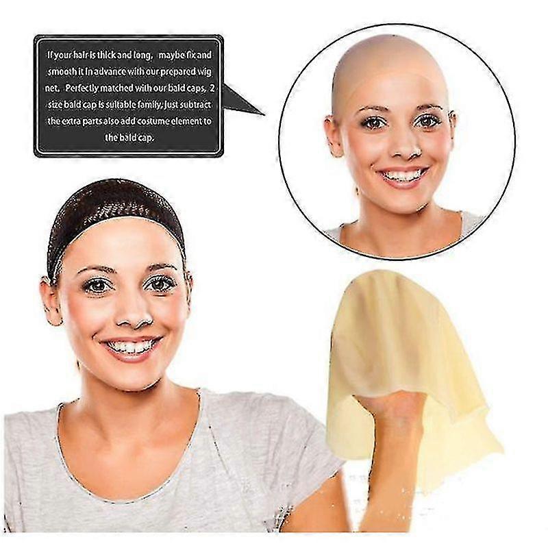 Lebanghui Bald Caps Latex Bald Cap For Adults Makeup Bald Head Wig Cap Costume Accessory