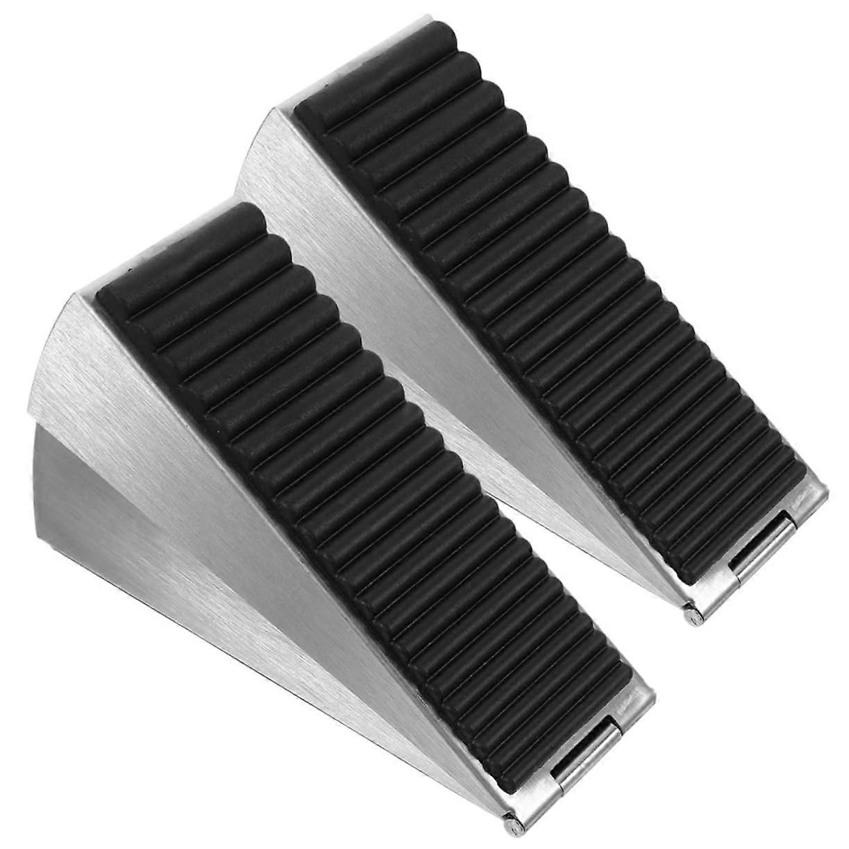 Adjustable Heavy Duty Door Stopper Wedge 2Pcs for Home Hotel Use No Drill Installation Enhanced Grip Durable Material