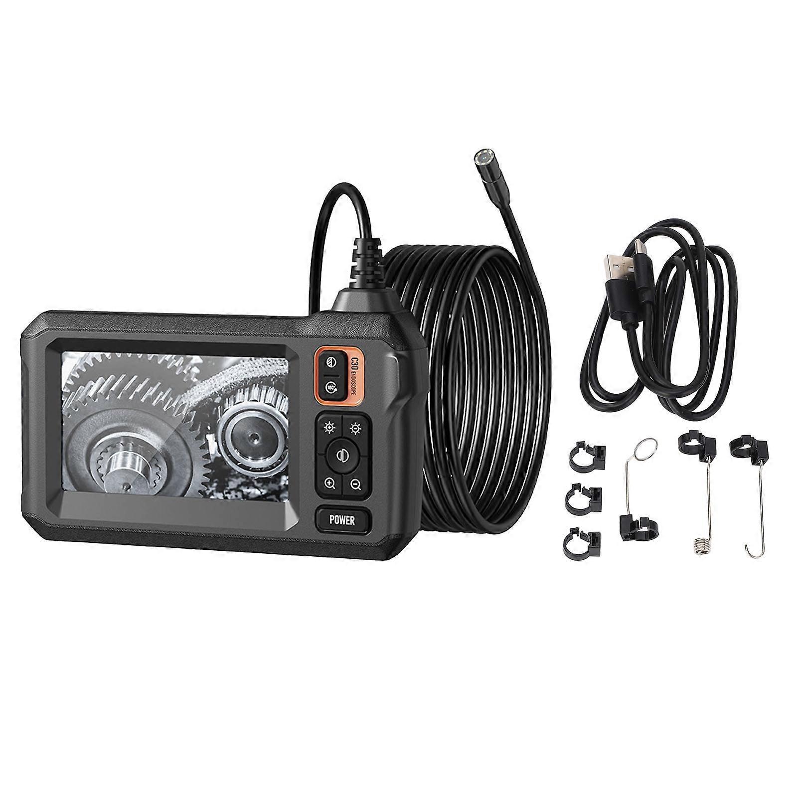 1080P Digital Endoscope Camera with HD Screen, Waterproof, Flexible, LED Light