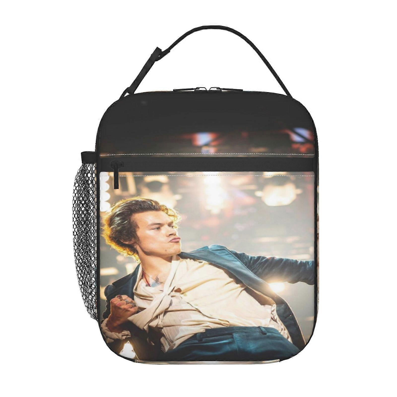 u14 Harry Styles Lunch Bag Stylish Geometric Print, Insulated Double-Layer Design with Easy-Clean Interior (26x20x12cm) m14
