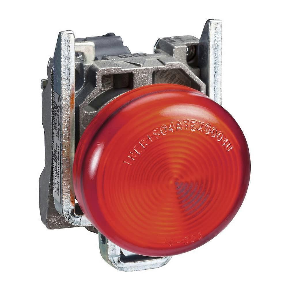 XB4BV64 XB4 Red Modular Indicator Light, 22mm Metal Bezel, BA9s Bulb Compatible, 250V
