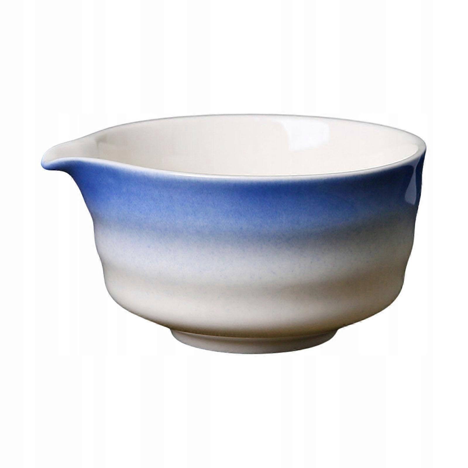Ceramic Matcha Bowl Chawan Tea Ceremony With Spout Matcha Accessories Blue