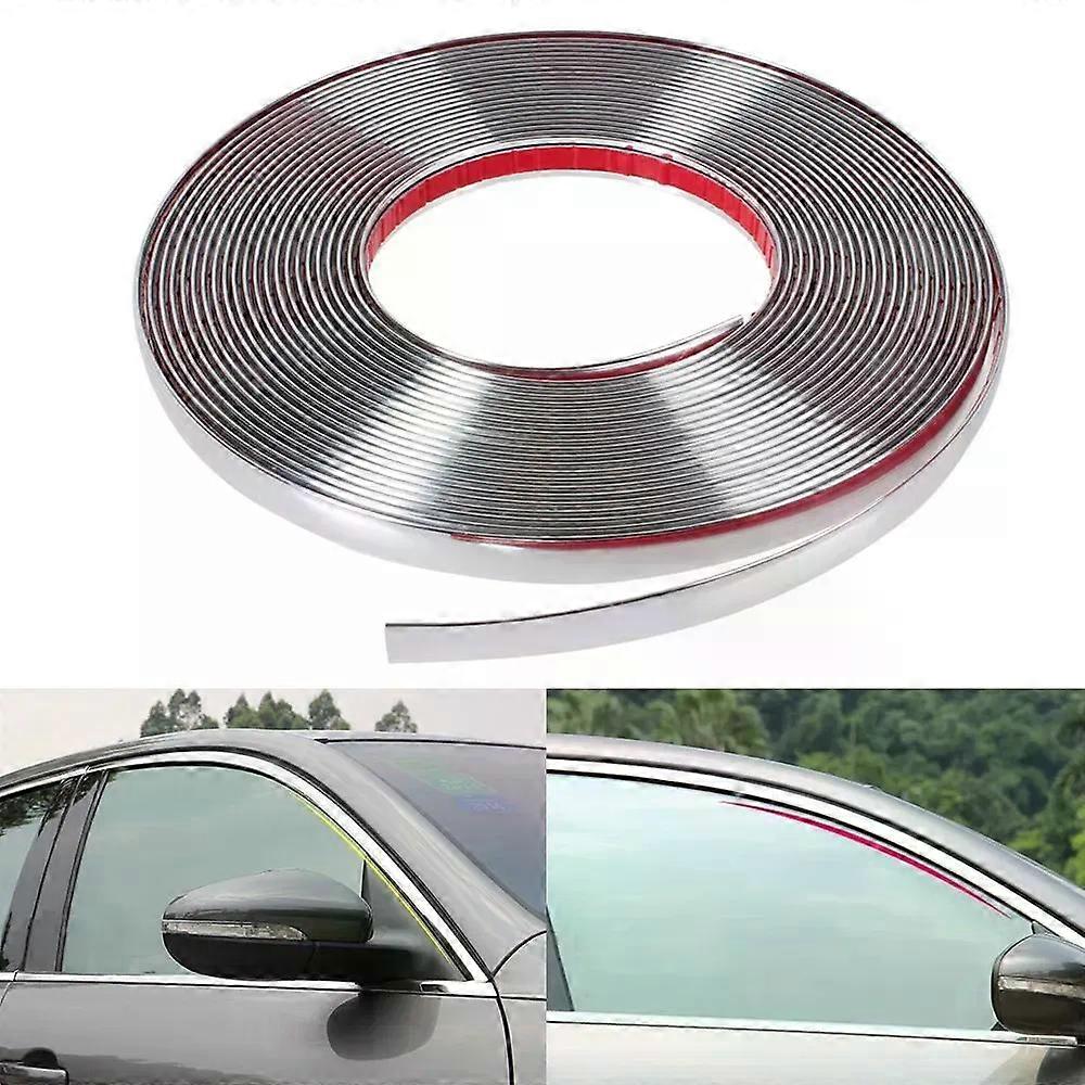 13M Car Chrome Body Strip Bumper Auto Door Window Protective Moulding Styling Flexible Trim Sticker 6MM 8MM 12MM 15MM 20MM 30MM