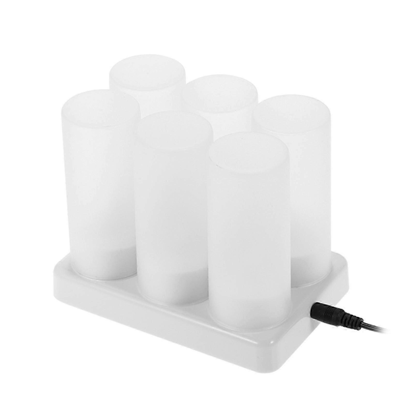4pcs/set Rechargeable LED Flickering Flameless Candles Tealight Candles Lights with Frosted Cups Charging Base Walkbee hwy