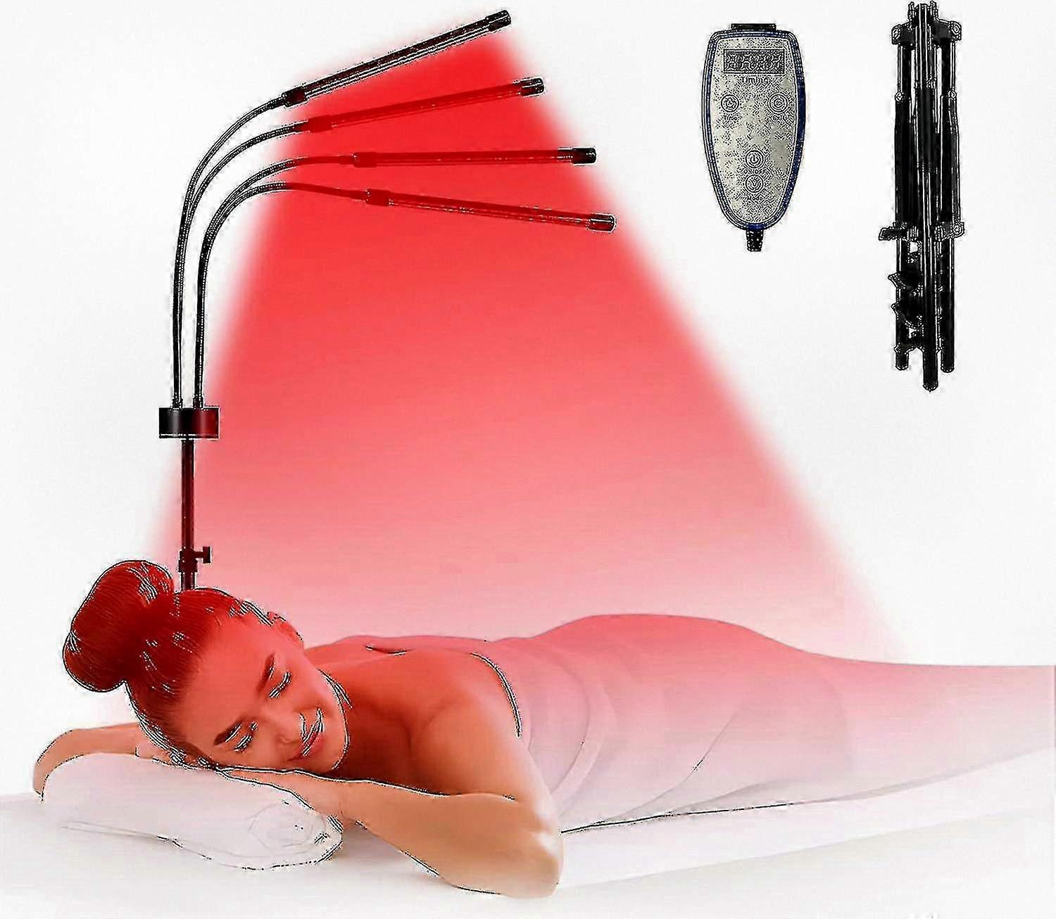 Infrared Light Therapy Device with 80 LEDs and Adjustable Stand (15-60), 660nm 850nm Deep Red Light Therapy Suitable for Body Pain Relief an