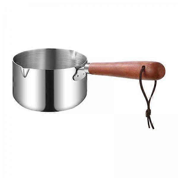 2xButter Warmer with Wooden Handle Anti Scald Mini Saucepan Easy to Clean Home