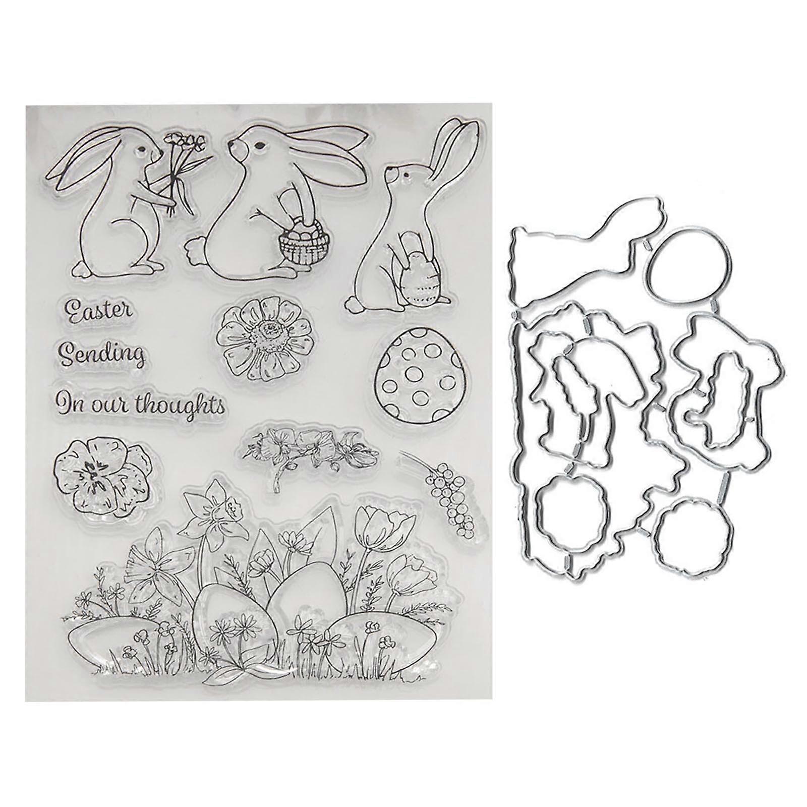 عيد الفصح موضوع قطع يموت وواضح ختم سكرابوكينغ لصنع بطاقة DIY الحرفية سكرابوكينغ يموت التخفيضات ومجموعة الطوابع