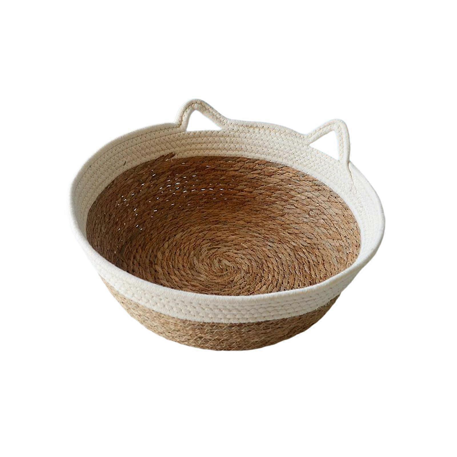 Cat Bed Basket Pet Scratching Sleeping Bed Round Durable Pet Bed Cat Scratcher