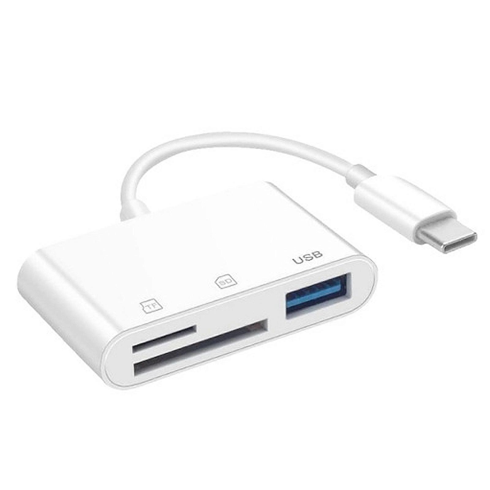 Multifunction USB C 3-in-1 Card Reader Supports Various  Memory Cards Perfect for Data Managements