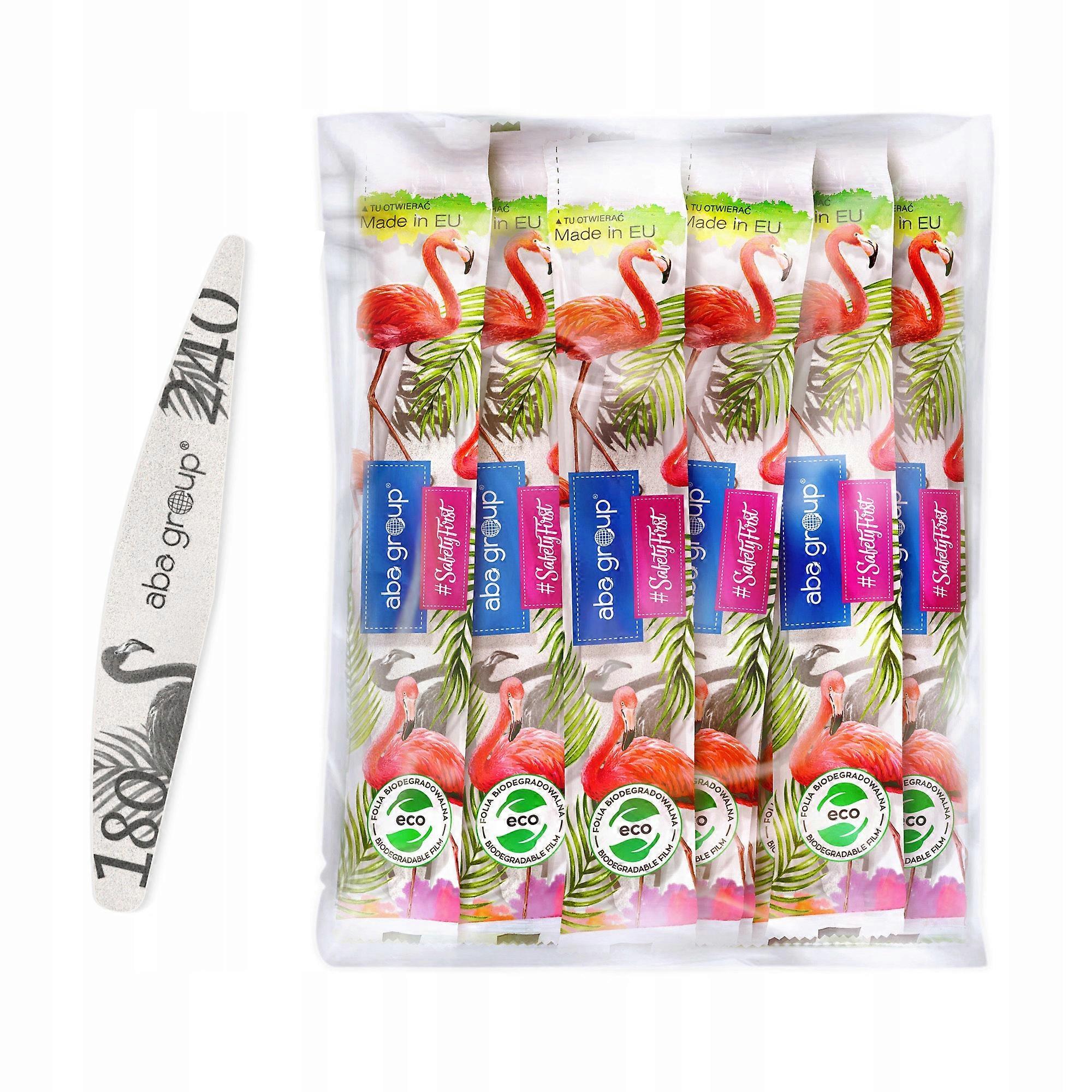 Aba Group SAFE PACKAGE Lima de uñas WINGS 180/240 SLIM - FLAMINGO, 25 piezas