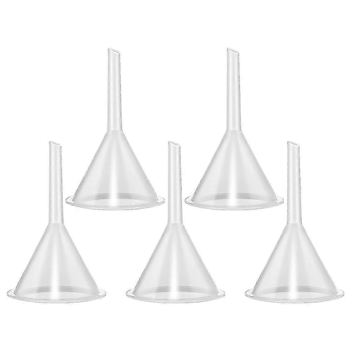 UEETEK 5 Pcs 60ml Multipurpose Plastic Funnels Laboratory Clear White Plastic Filter Funnel White