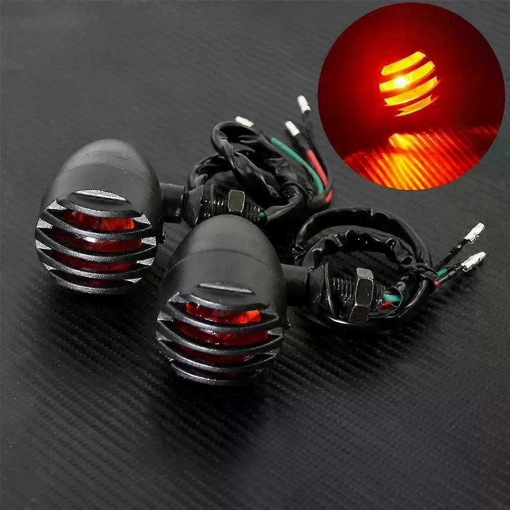 con Motorcycle Red Grill Bullet Turn Signal Indicator Light Lamp Blinker Lamp For Harley Sportster Bobber Chopper Cafe Racer Custom