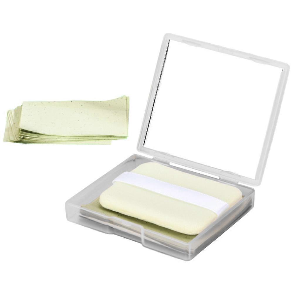 Tea Oil Blotting Paper Set with Refill Sheets and Mirror for Oily Skin – Portable Facial Blotting Sheets for Men and Women, Travel & Daily Use