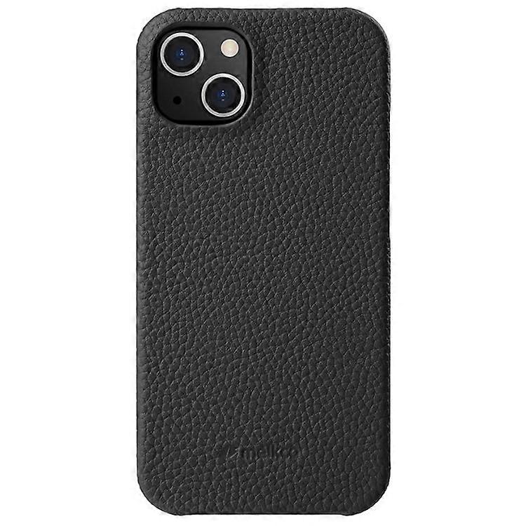 MELKCO Compatible For iPhone 14 Anti-drop Case Genuine Cow Leather+PC Phone Cover Compatible with MagSafe