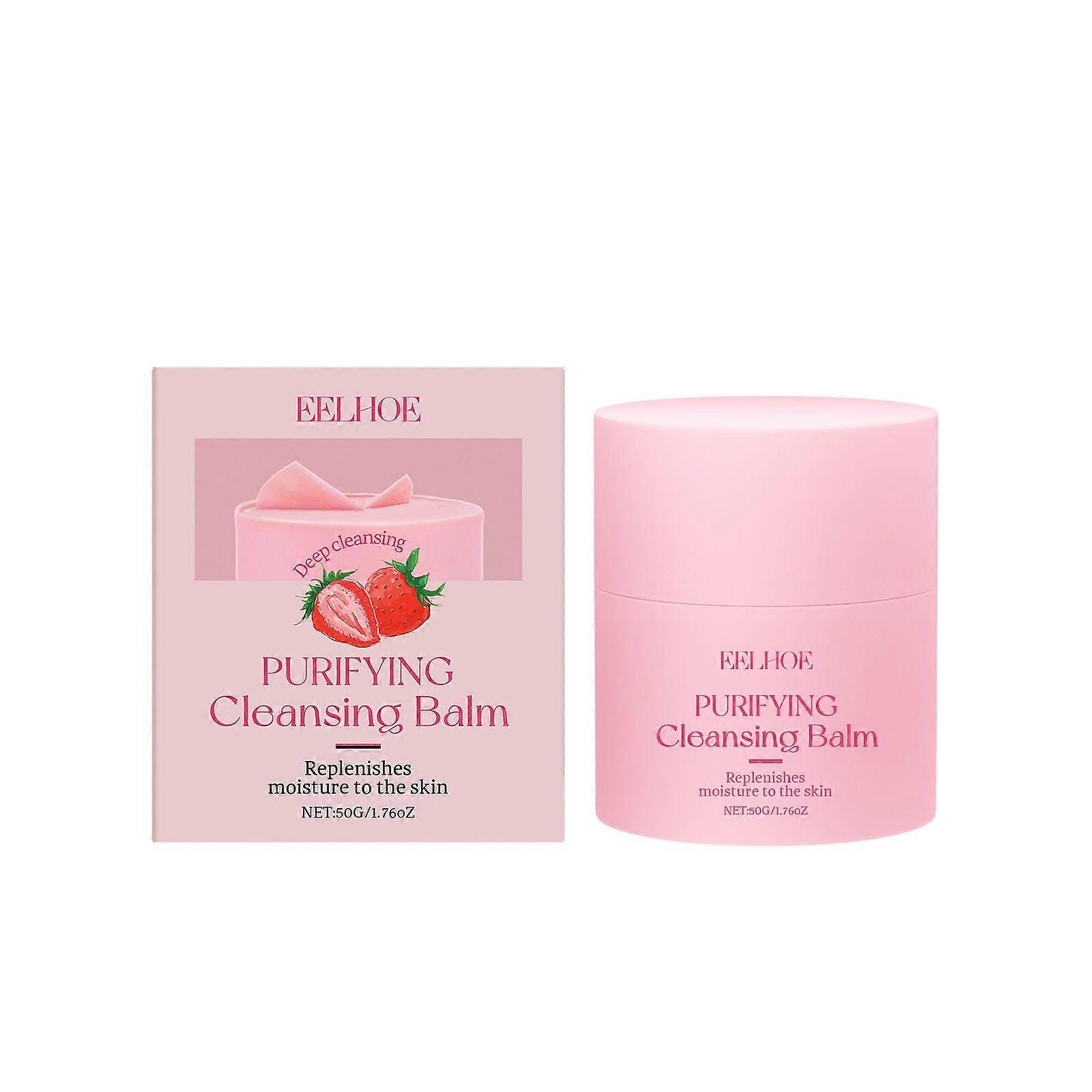 Purifying Cleansing Balm, Strawberry Cleansing Balm Makeup Remover, Makeup Melting Cleansing Balm, Gentle for All Skin Types