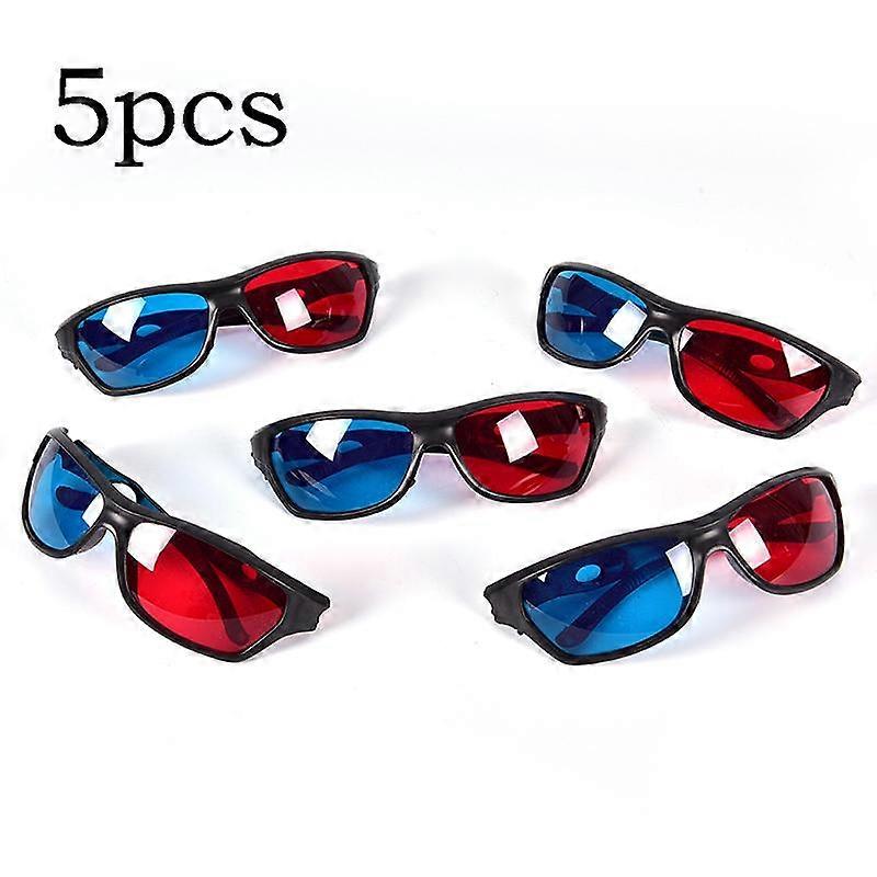 Frame Red Blue 3D Glasses for Dimensional Anaglyph Movie Game DVD Black